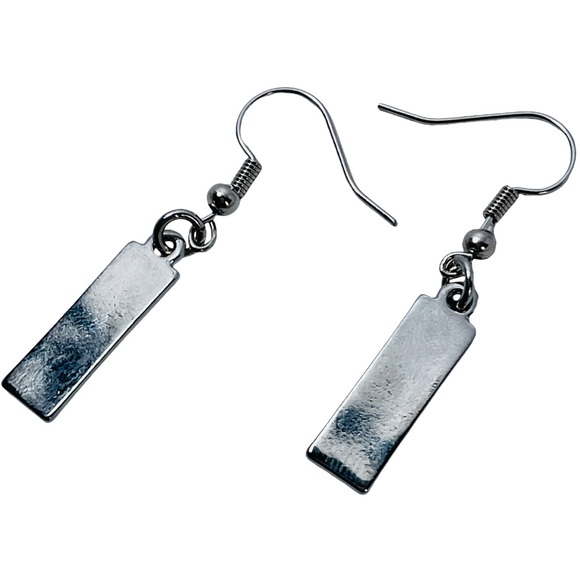 Silver, black, & white metal dangle piano keyboard music earrings NEW - Picture 7 of 8